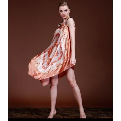 Summer faux silk nightgowns for women ladys satin sleepwear Sleep & Lounge pyjamas pijamas homewear sleepshirts sleepdress