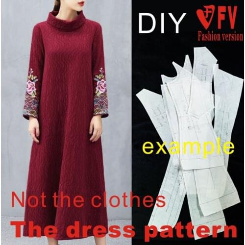 Garment pattern dress sewing drawing design drawing 1:1 physical womens dress long skirt drawing BLQ-443