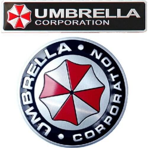 2pcs 3D Aluminum Umbrella corporation car sticker accessories stickers for bmw audi vw toyota chevrolet cruze kia rio octavia