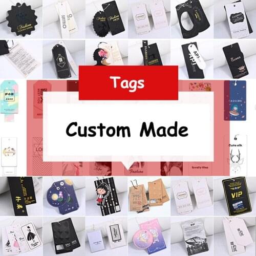200 PCS Custom Made Top Grade Clothing Tag DIY Childrens Clothing Tag Underwear Kraft Paper Clothing Hang Tags Custom