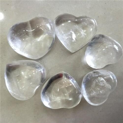 6 pieces natural clear quartz crystal heart natural stones and crystals gemstones natural healing stones heart jewelry making