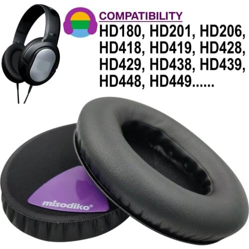Misodiko Replacement Ear Pads Cushion for Sennheiser HD180 HD201 HD201S HD206 HD418 HD419 HD428 HD429 HD438 HD439 HD448, HD449