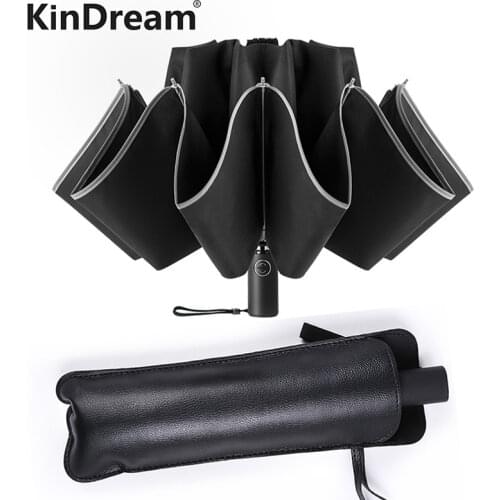 Automatic Umbrella Reverse Folding Business Umbrella With Reflective Strips Umbrellas Rain For Men Women Windproof Male Parasol