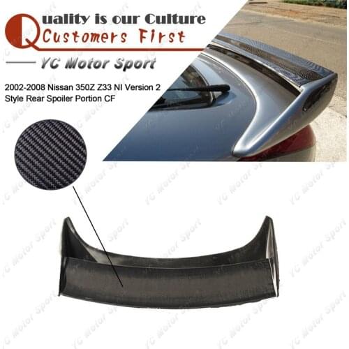 Car Accessories Carbon Fiber Rear Blade with FRP Base Fit For 2002-2008 350Z Z33 NI Version 2 Style Trunk Spoiler Wing