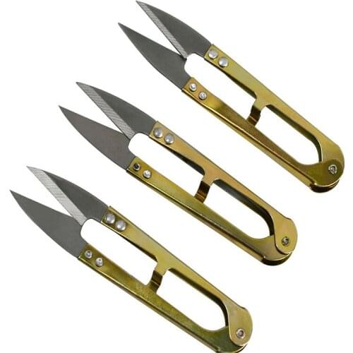 White iron scissors cross stitch tools U-shaped yarn scissors fish thread scissors white cross stitch small scissors 16g