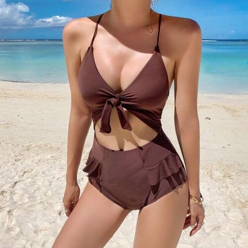Korean Style Cut Out One Piece Swimwear Women Swimwear Push Up Swimsuit High Quality Bathing Suit sexy Monokini Beachwear
