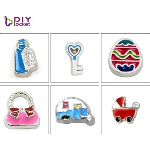 Diylocket 10PCS 8MM Cartoon characters Floating charms Zinc Alloy Fit Floating lockets Pendant Charm locket LSFC021-322