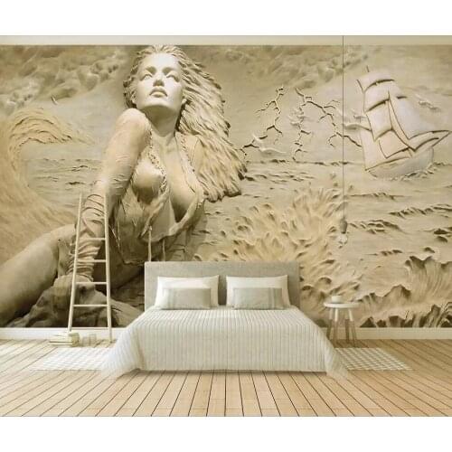 European golden 3 d relief the sexy beauty to the sitting room the bedroom wall painting in the background