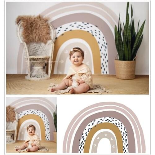 Photography Backdrops Vintage Rainbow Newborns Baby Shower Kids 1st Birthday Cake Smash Photo Background Studio Photocall Props