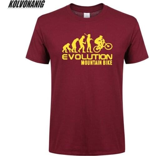 Human Evolution Of Mountain Bike Funny Graphic Printed T Shirts Cotton Short Sleeve Hip Hop Casual Mens Sportswear Top Tees