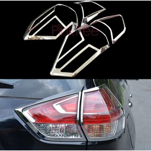 Chrome Tail Light Lamp Cover Trim Decoration Car SUV Styling Accessories For Nissan X-trail Xtrail 2014 2015 2016