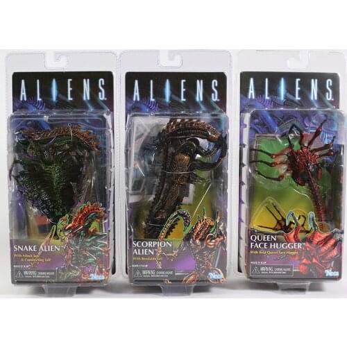 NECA Aliens Snake Scorpion Alien Queen Face Hugge 7" Action Figure Collection