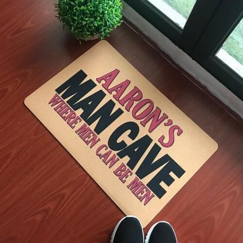 Custom Made Funny Doormat JOEs (This Name Can Change To Your Name) Man Cave Where Men Can Be Men Door Mat Entrance Floor Mat