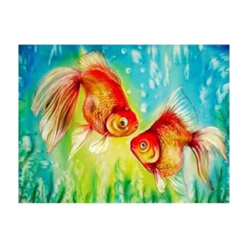Koi fishes diamond mosaic embroidery painting landscape rhinestone sticker wall decoration diamond art needlework handcraft