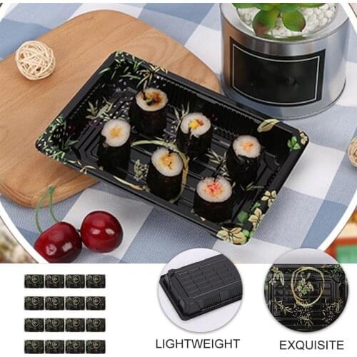 25pcs Disposable Sushi Take Out Box Carry Out Box Fruit Cake Packing Container Disposable Food Containers