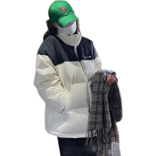 2021New Womens Down Cotton Jacket Short Stitchin Thickened Lady Cotton Clothes Winter Fashion Loose Ladies Student Outerwear