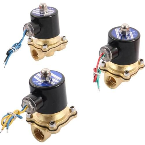 1/2" Internal Thread DN15 Brass Electric Solenoid Valve DC12V DC24V AC220V Electromagnetic Valve Water Oil Air Pneumatic Control