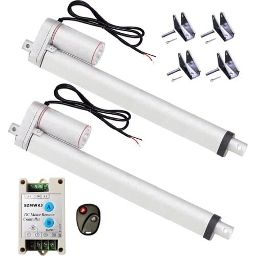 2X DC 12V 330lbs 350mm 14" Stroke Heavy Duty Linear Actuator &Wireless Control Motor Controller for Electronic Medical Auto Use