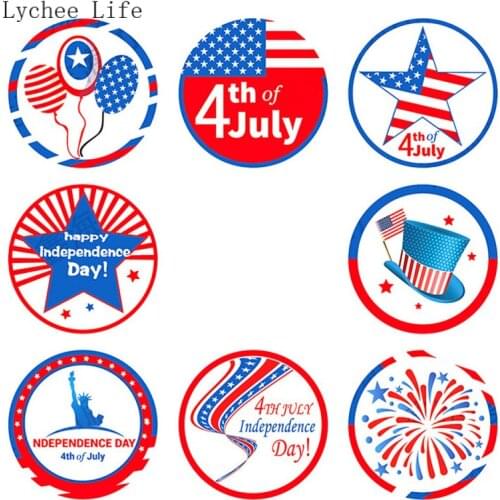 Lychee Life Independence Day Sticker Decoration Sticker Tape Party Home Decorations Stickers Art Stationery Crafts