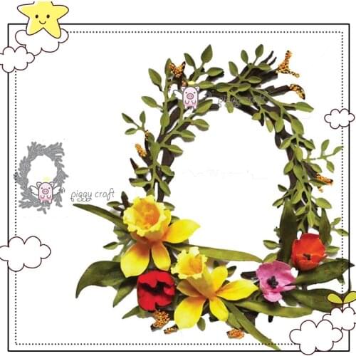 Mmao Crafts Metal Steel Cutting Dies The oval grass ring Stencil For DIY Scrapbooking Paper/photo Cards Embossing Dies