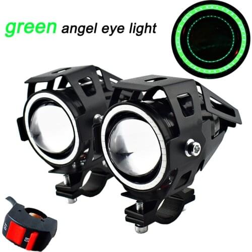 Motorcycle 12v 125w headlights LED Car Spotlights 6000k Motorbike work head lamp LED Angel Eye lights fog lamp motor accessories