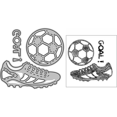 New Goal Football Shoes Craft Embossing Mold 2021 Metal Cutting Dies for DIY Decorative Scrapbooking Album Card Making No Stamps