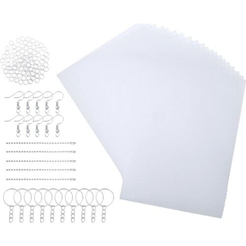 New Heat Shrink Plastic Sheets Kit Shrinky Paper Hole Punch Keychains DIY Heat Shrink Sheet Plastic Paper Film Sheet