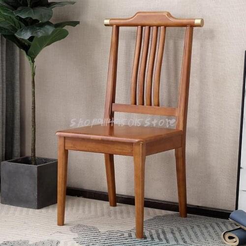 All Solid Wood New Chinese Dining Chair Retro Modern Minimalist Restaurant Hotel Home Adult Leisure Chair