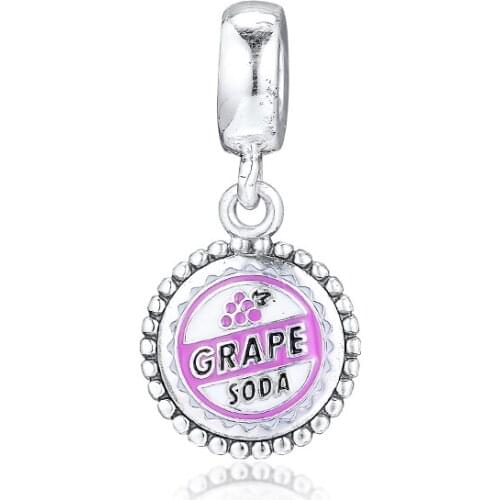 Fits For Pandora Charms Bracelets Grape Soda Dangle Beads 100% 925 Sterling-Silver-Jewelry Free Shipping