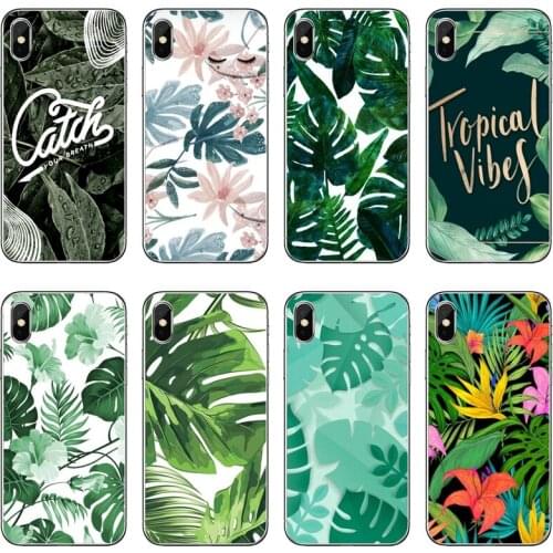 Tropical Green Plant Leaf Transparent Phone Case For iPhone 12 11 Pro Max Mini XS Max XR X 8 7 Plus 6 6S Plus 5 5S SE 2020