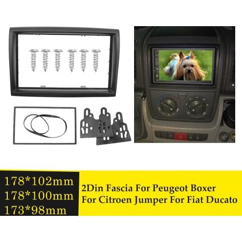 2 Din Radio Fascia for CITROEN Jumper for PEUGEOT Boxer 2006+ Stereo Audio Panel Mount Installation Dash Kit Frame Adapter Bezel