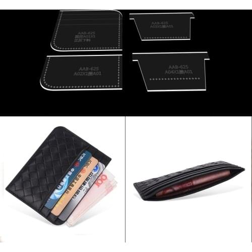 1Set Acrylic Leather Craft Template Multifunctional card wallet Stencils Craft Making DIY Handmade Leather Sewing Pattern