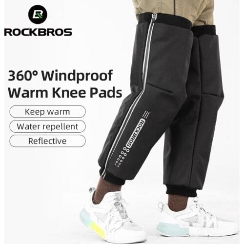 ROCKBRO Knee Pads For Moto E-Bike Sports Wrap Cotton Leg 360 Angle Warmers Windproof Winter Snow Leggings Men Knee Pads
