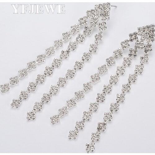 2017 New Fashion Women Jewelry Drop Earrings Luxurious Crystal Earrings for Women Large Dangle Bridal Earrings Wedding E366