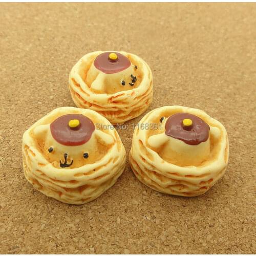 Resin flat back Simulated food dog pudding 18mm Scrapbook Embellishment DIY Phone Decoration B206-2