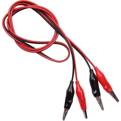 Glyduino 0.95M 1Pcs Double Red and Black Clips Crocodile Cable Alligator Jumper Wire Test Leads for Arduino