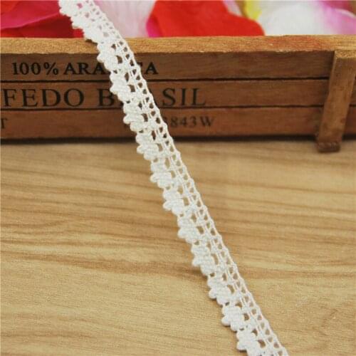10mm Cotton Lace Trim Ivory Fabric Sewing Accessories Cloth Wedding Dress Decoration Ribbon Craft Supplies 500yards LC021-B
