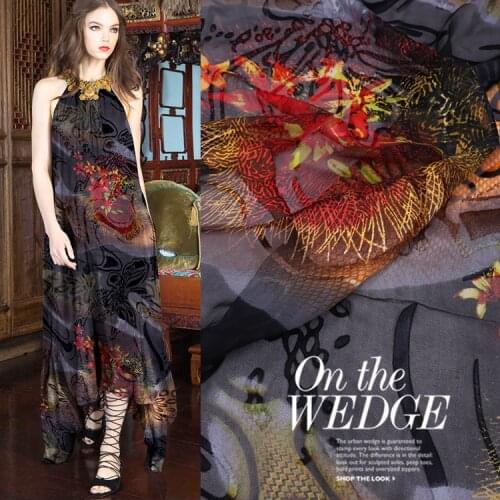 130CM * 50CM Thickness 8 M / M Customized Offers Wide Opal-Finished Georgette Crepe Silk Fabric shao hua Jacquard Dress Fabric