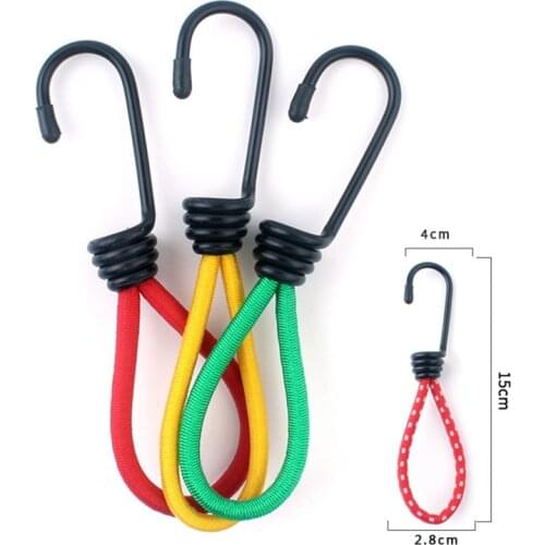 15cm Outdoor Camping Tent Elastic Rope Buckle Hook Antislip Camping Hiking Tightening Hook Camping Accessories(Random Color)