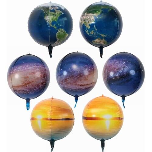 22 inch 4D Round Space Earth Dawn Starry Sky Aluminum Foil Balloon Wedding Decoration Birthday Party Helium Ballon Supplies