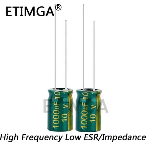 40pcs/lot 10v 1000UF Low ESR / Impedance High Frequency Aluminum Electrolytic Capacitor Size 8X12 1000UF 10v 1000uf 20