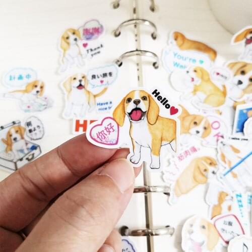 40pcs puppy cartoon photo album scrapbook waterproof decoration sticker DIY handmade gift scrapbook sticker