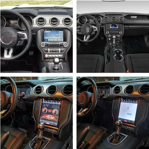 For Ford Mustang GT 2015 2016 - 2020 Carbon Fiber Android 9 Carplay Radio Player Car GPS Navigation Head Unit Car stereo BT WIFI