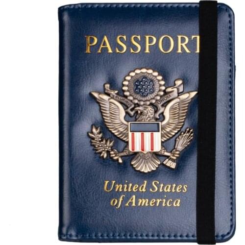 Q1QA Passport Holder Cover Wallet RFID Blocking Leather Card Case Travel Document Organizer