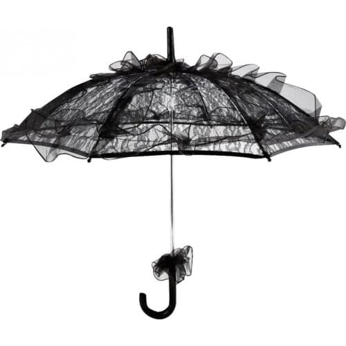 Elegant Lace Umbrella Black Color Lace Umbrella Sun Umbrella Parasol for Lady Women Girls Party Decor Dancing Photography Prop