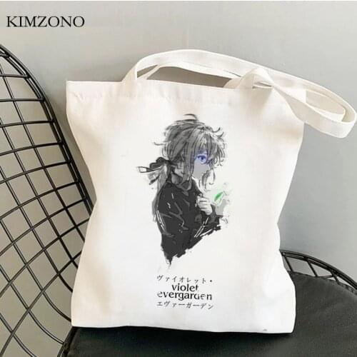 Violet Evergarden shopping bag bolsa recycle bag shopping handbag bolso bag sac cabas jute string fabric custom