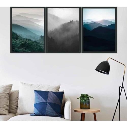 HAOCHU Painting Rain Fog Forest Print Impression Poster Simple Nordic Wall Pictures Canvas For Living Room Home Decor