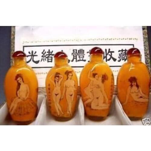 Chinese antique old 1842 Inside Painting sex Nude Beauty Glass Bottle Free shipping