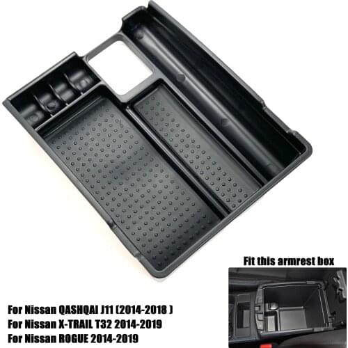 For Nissan Qashqai X-Trail T32 Rogue TERRA Navara NP300 Sylphy Sentra Pulsar Tiida II Maxima A36 Patrol Y62 Armrest Storage Box