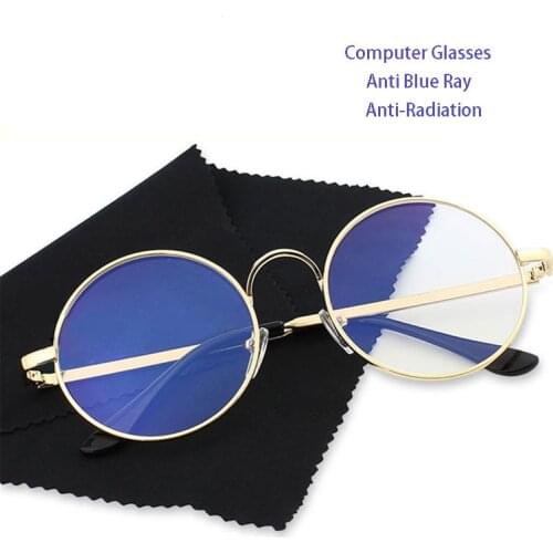 Round Reading/Computer Glasses Anti Blue Ray Transparent Glasses Anti Radiation Glasses Round Eyeglasses Frames Spectacles